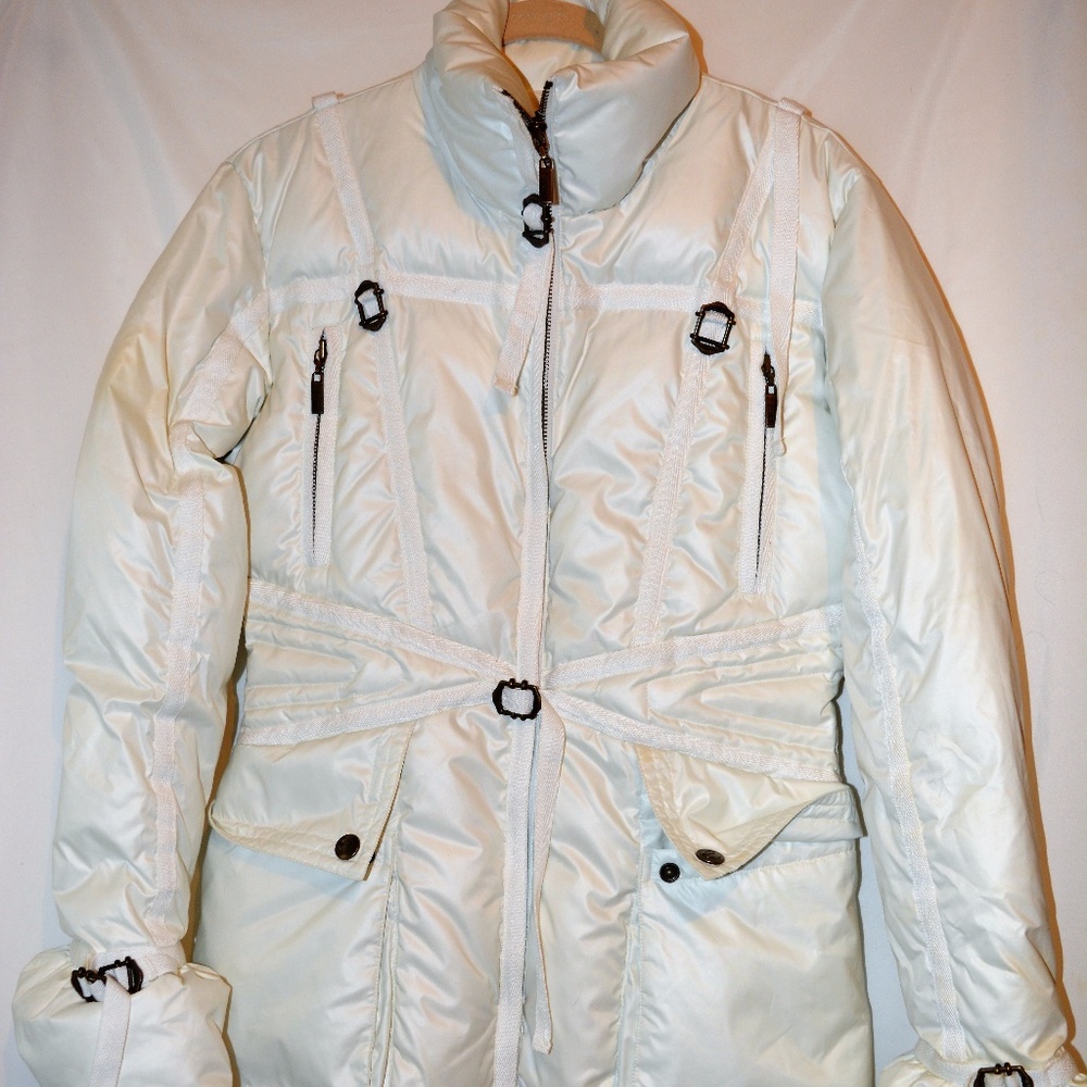 SALE! JUST CAVALLI Down Parka Intricate Straps EUC